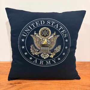 One-Of-A-Kind United States Army Black Silver & Gold Accent Throw Pillow | 17x17
